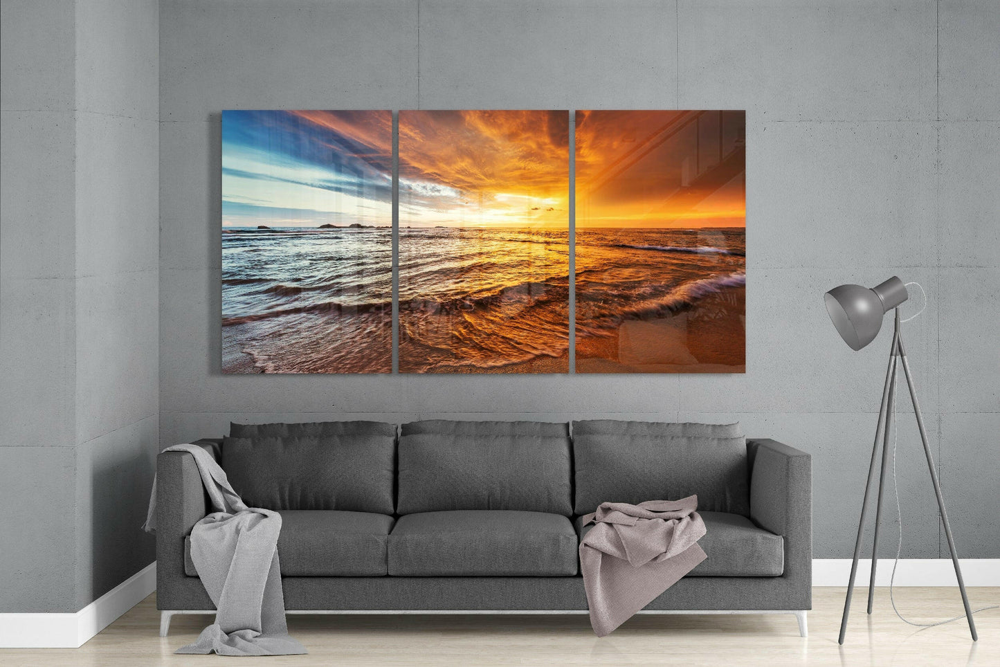 Sunset On The Beach Glass Art