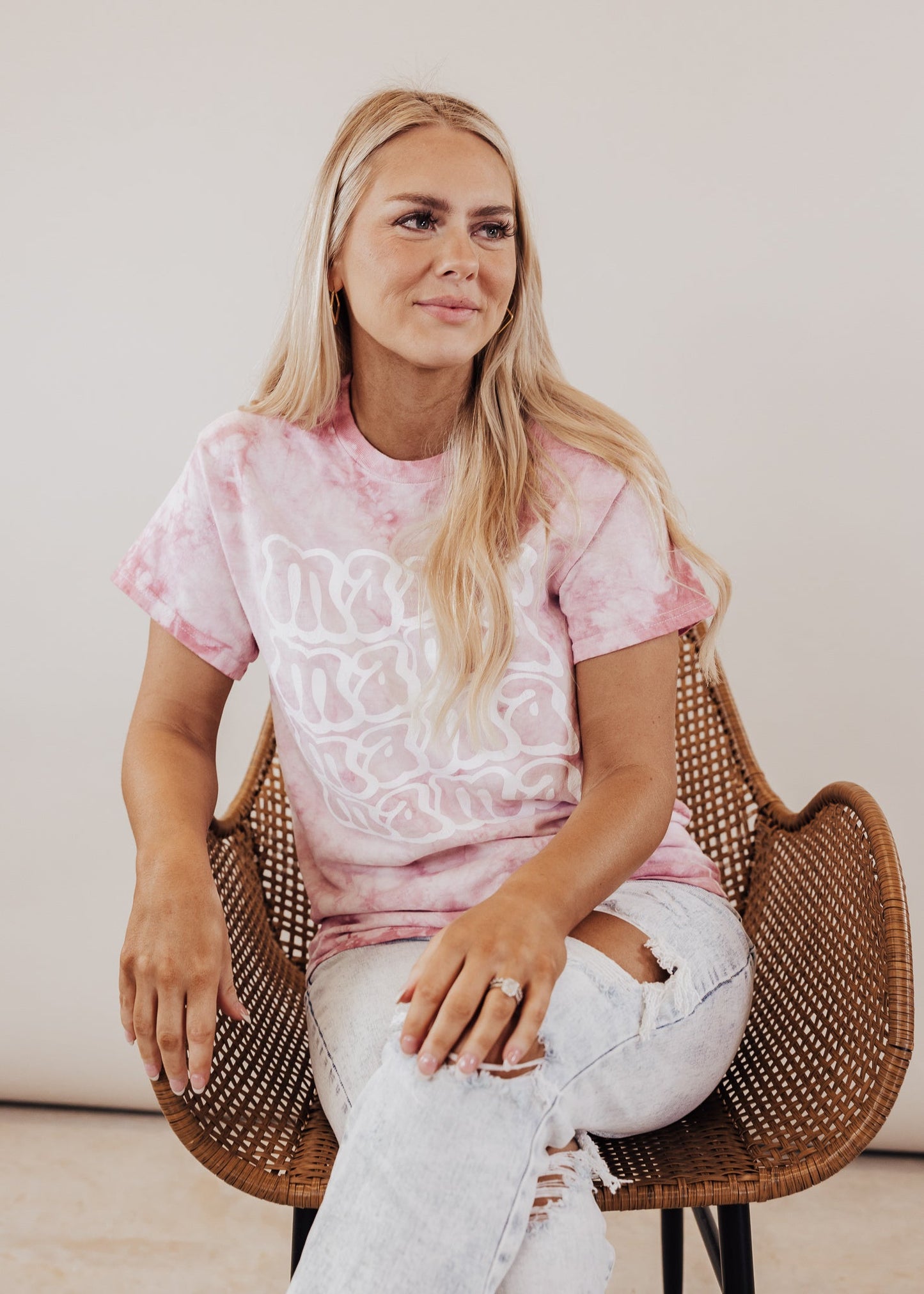 Curvy MAMA Tee *Pink Tie Dye (S-3X)