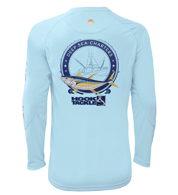 Chemise de pêche à manches longues anti-UV pour hommes Tuna Charters