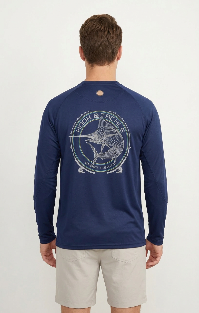 Chemise de pêche Marlin manches longues à protection UV pour homme