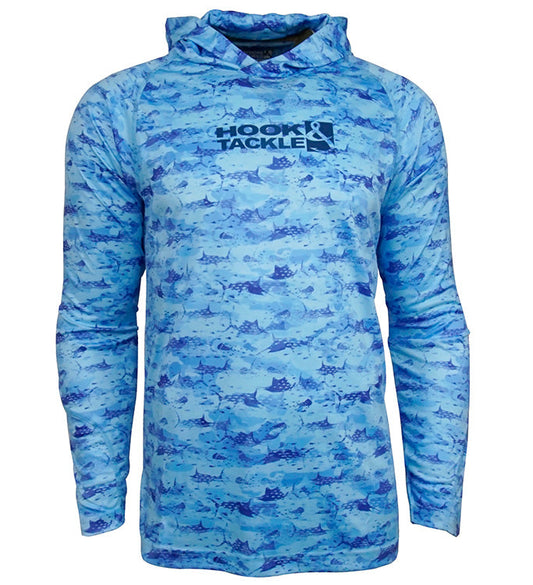 Sweat à capuche de pêche anti-UV camouflage Billfish pour homme