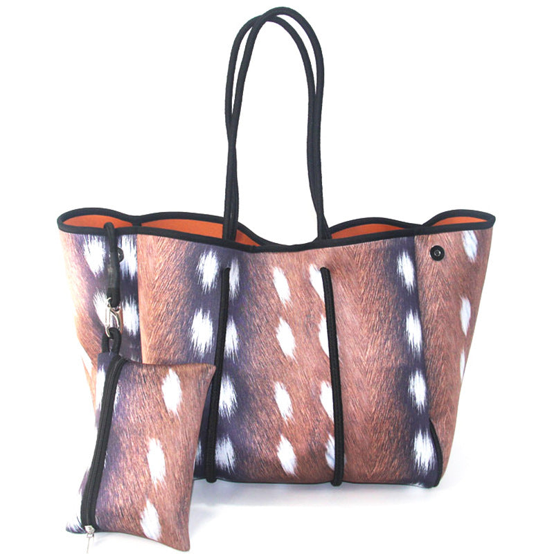 Sac de plage perforé en néoprène – Cabas deux-en-un mère-enfant, Grand sac de natation anti-sable