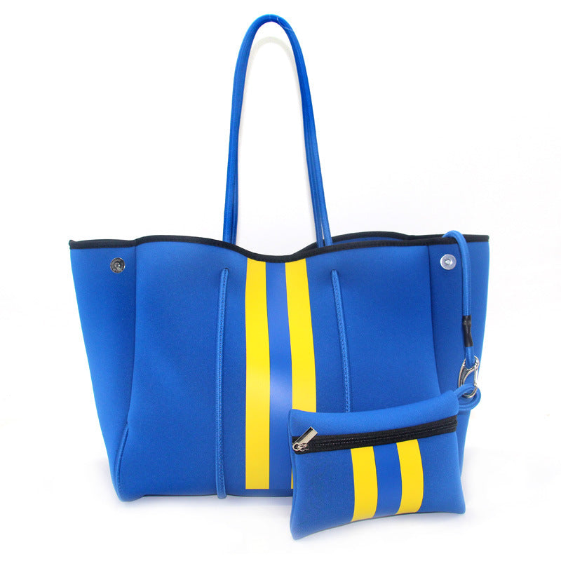 Sac de plage perforé en néoprène – Cabas deux-en-un mère-enfant, Grand sac de natation anti-sable