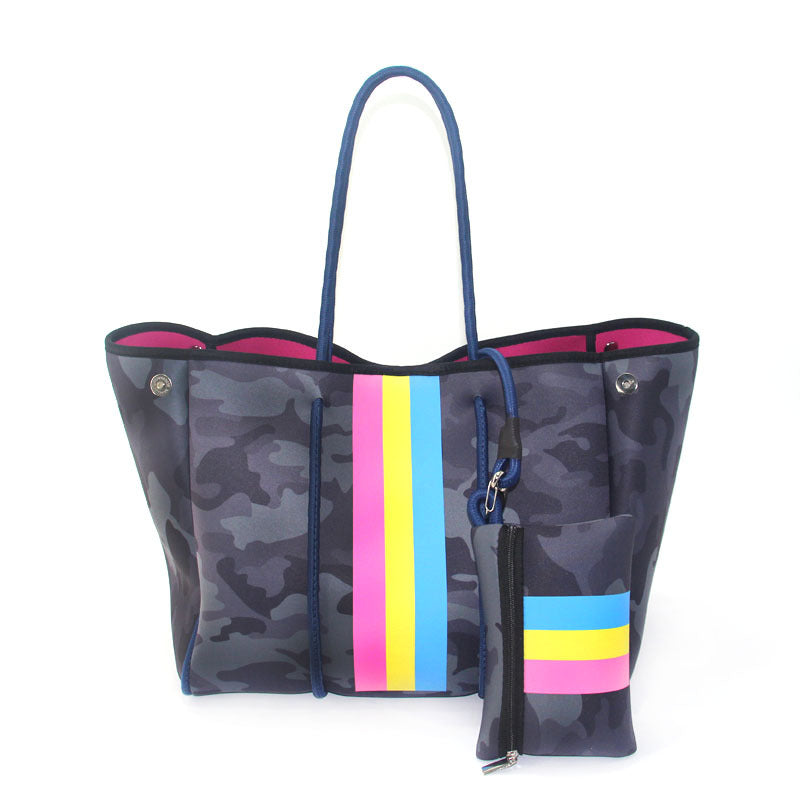 Sac de plage perforé en néoprène – Cabas deux-en-un mère-enfant, Grand sac de natation anti-sable