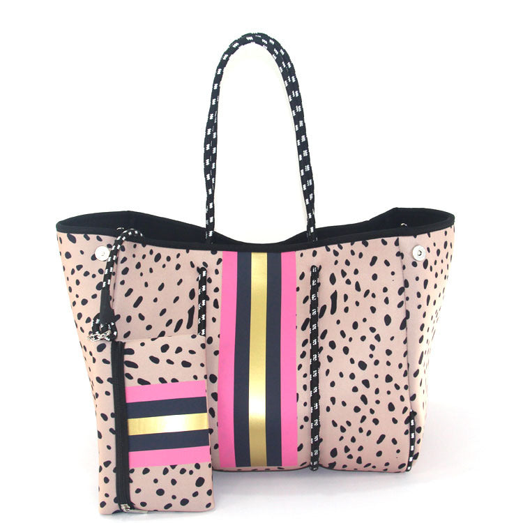 Sac de plage perforé en néoprène – Cabas deux-en-un mère-enfant, Grand sac de natation anti-sable