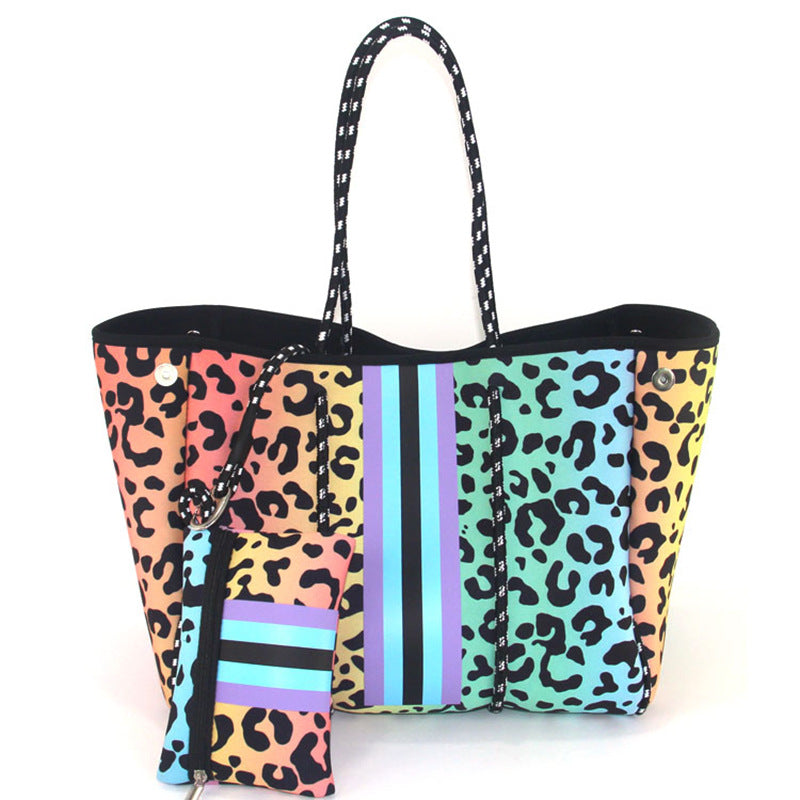 Sac de plage perforé en néoprène – Cabas deux-en-un mère-enfant, Grand sac de natation anti-sable