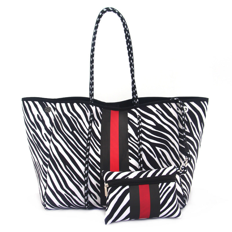 Sac de plage perforé en néoprène – Cabas deux-en-un mère-enfant, Grand sac de natation anti-sable