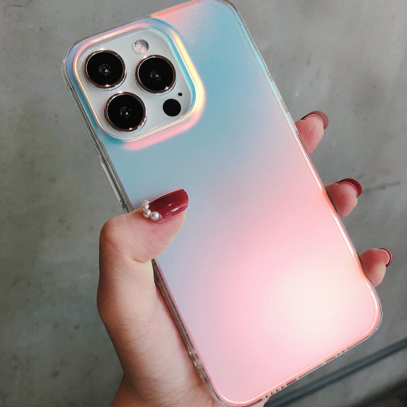 Luxury Rainbow Laser Aurora iPhone Case