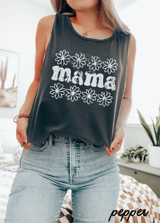 PRE-ORDER: Mama Daisy Floral Tank *7 Colors (S-3X)