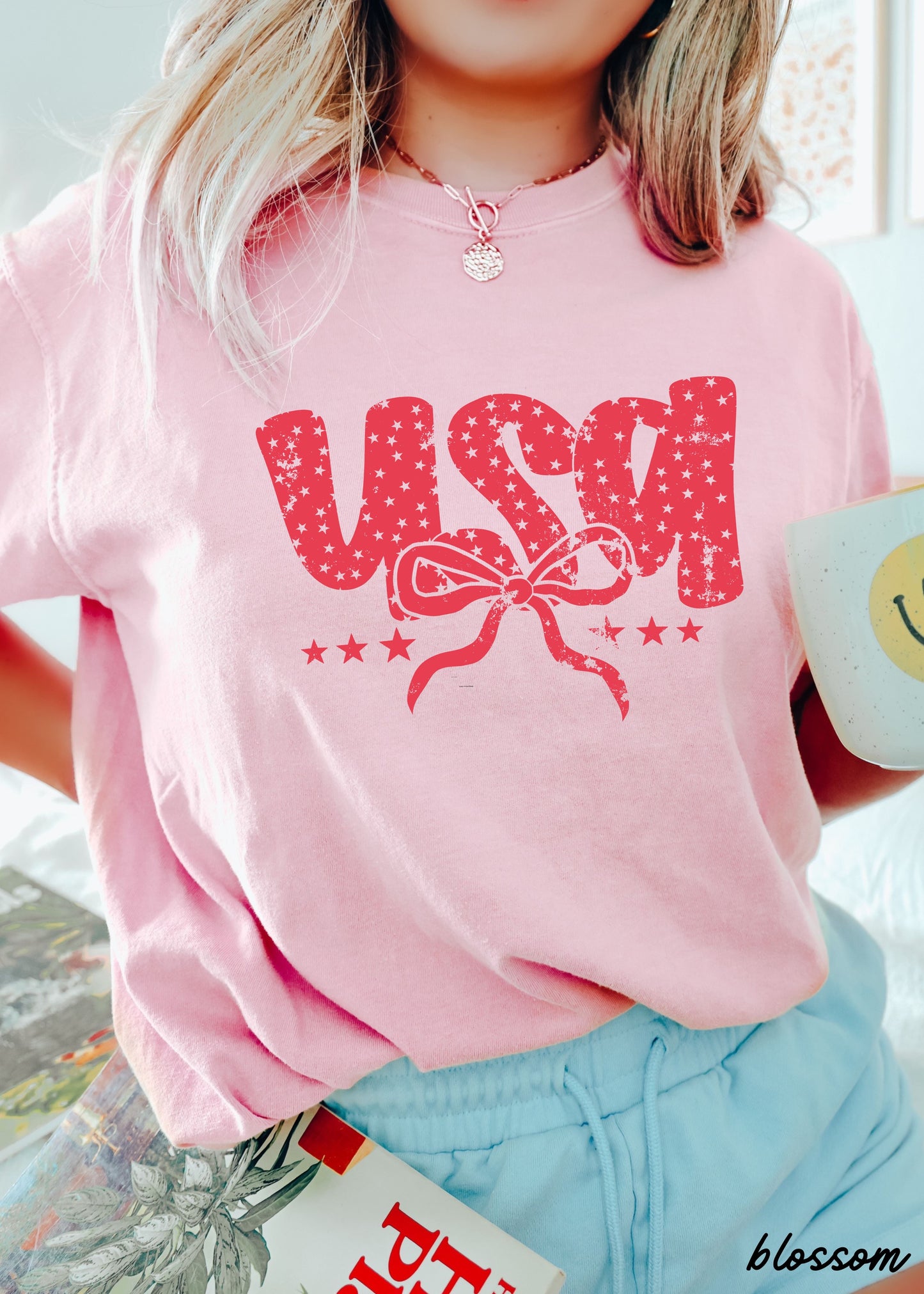 YOUTH USA Bubble Coquette Comfort Colors Tee *9 Colors (S-3X)