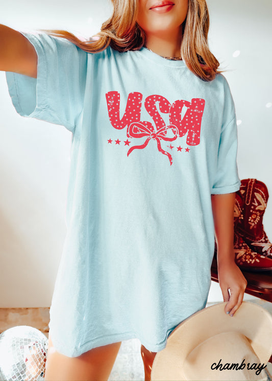 USA Bubble Coquette Tee *10 Colors (S-3X)