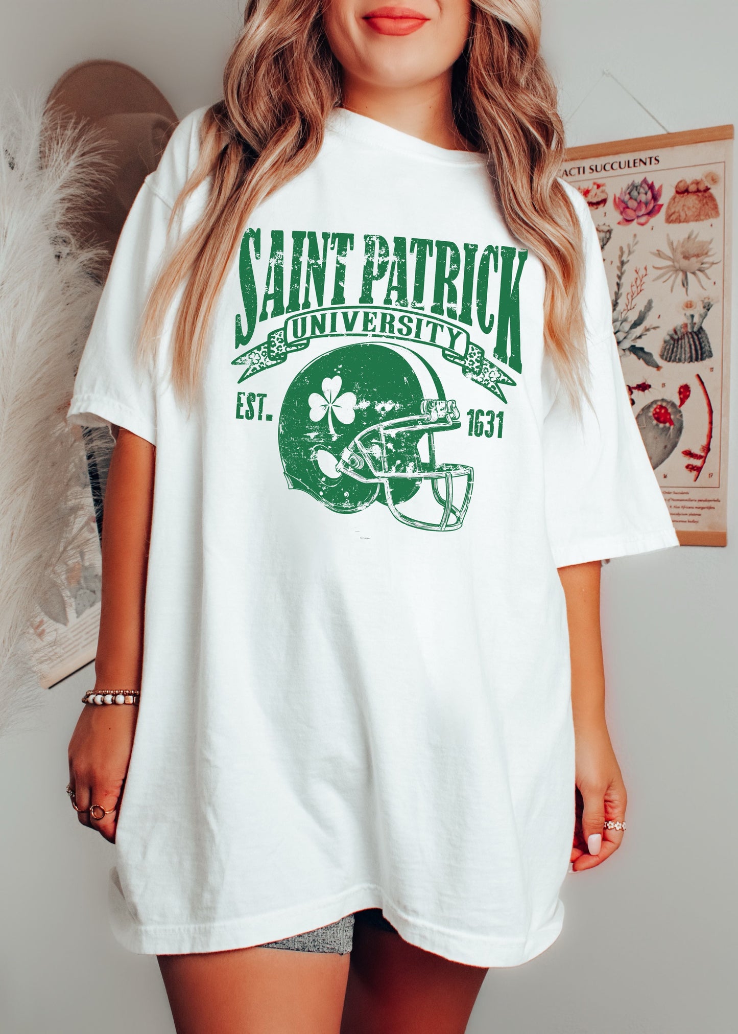 St. Patrick's Football University Comfort Colors Tee *6 Colors (S-3X)