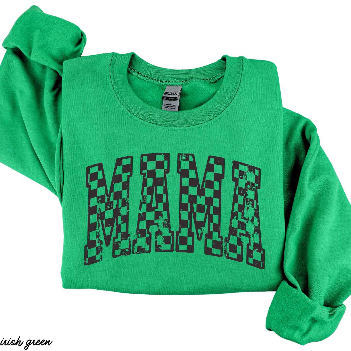 Mama Outline Checkered Sweatshirt *7 Colors (S-3X)