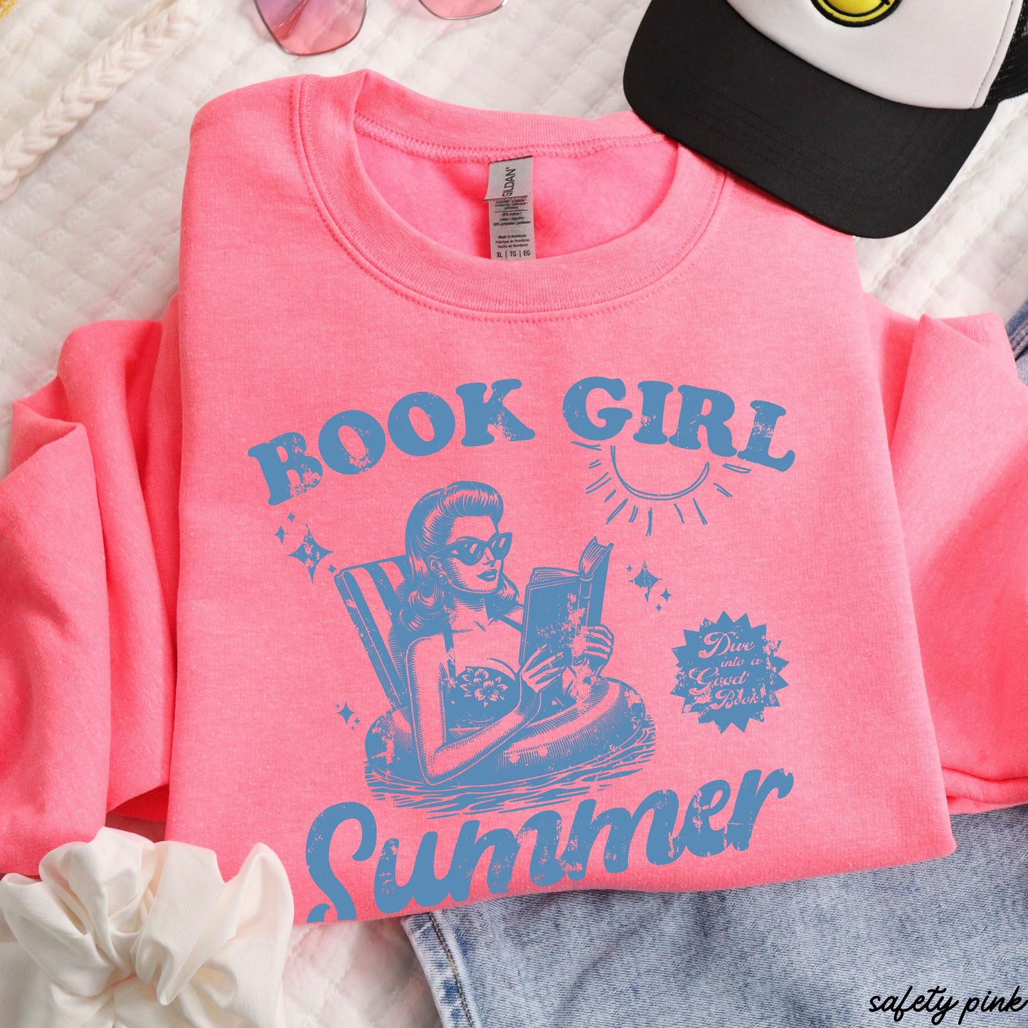 Book Girl Summer Sweatshirt *5 Colors (S-3X)