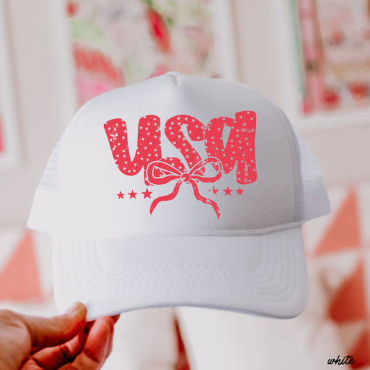 USA Bubble Coquette Trucker Hat *5 COLORS