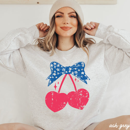 Cherry Coquette Stars Sweatshirt *3 Colors (S-3X)