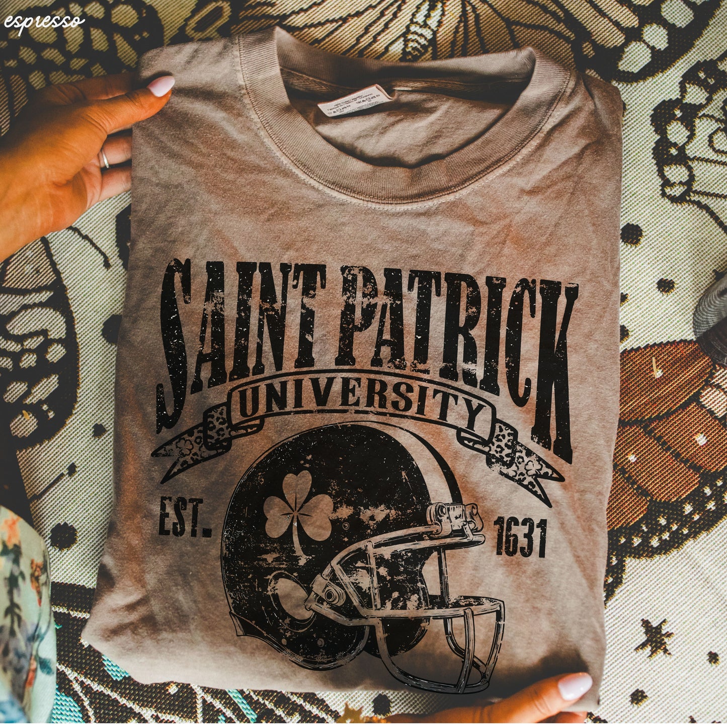 St. Patrick's Football University Comfort Colors Tee *6 Colors (S-3X)