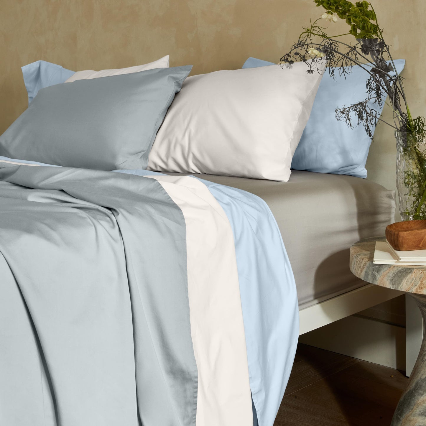 Parure de lit de luxe en satin de coton australien