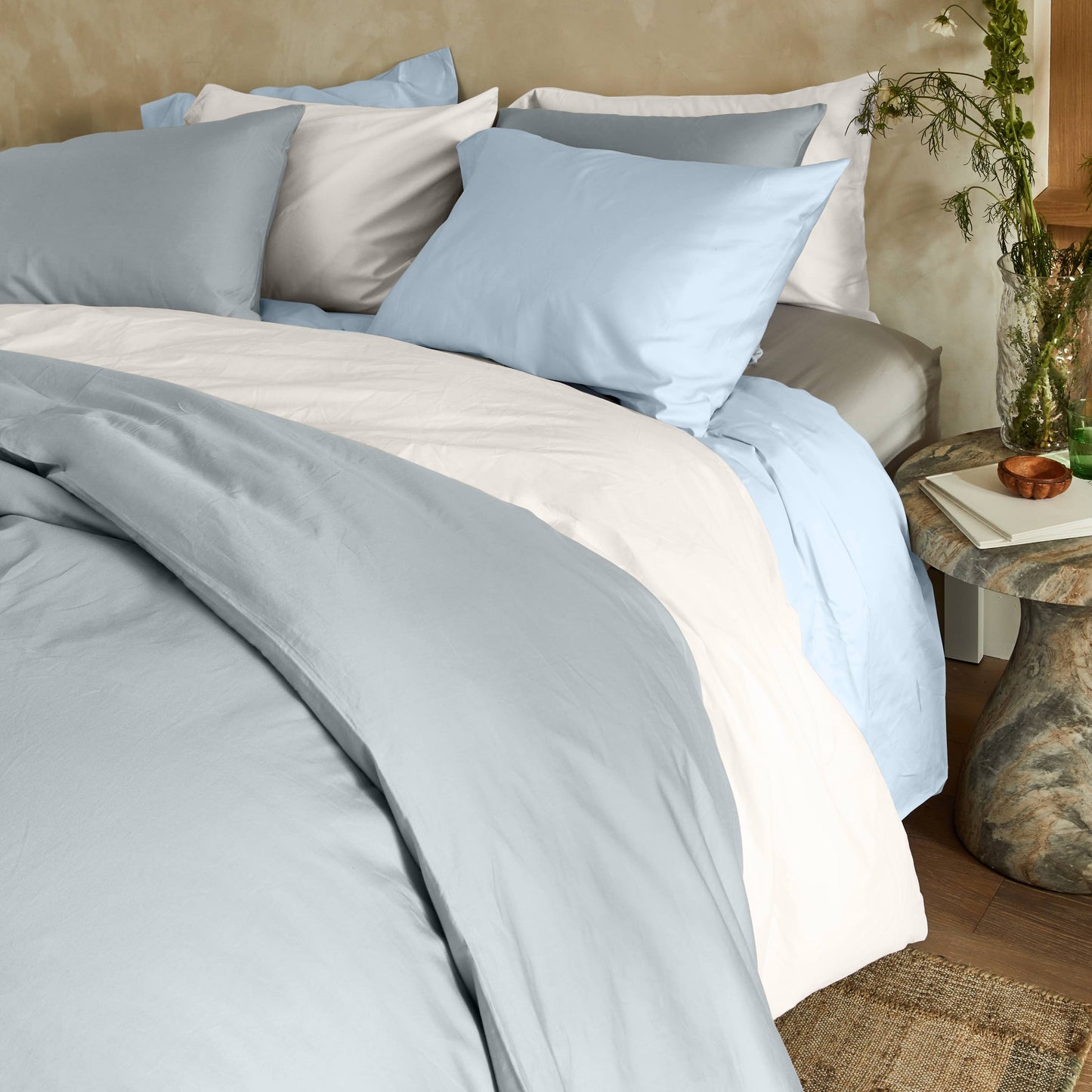 Parure de lit de luxe en satin de coton australien